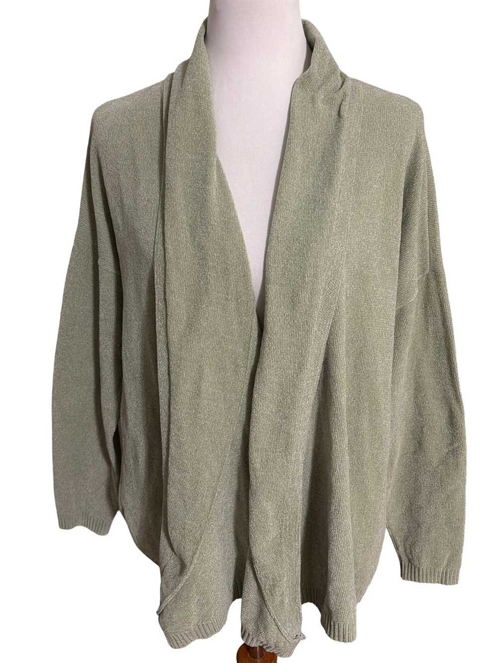 MarlaWynne Sage Open Front Knit Cardigan